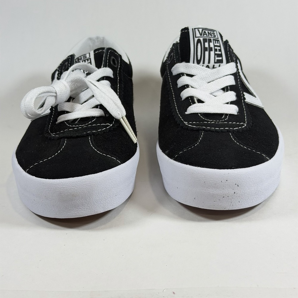 Vans Size-6.5 Womens Unisex Sport Low Skate Sneakers Shoes Black/White Retro - Picture 2 of 9